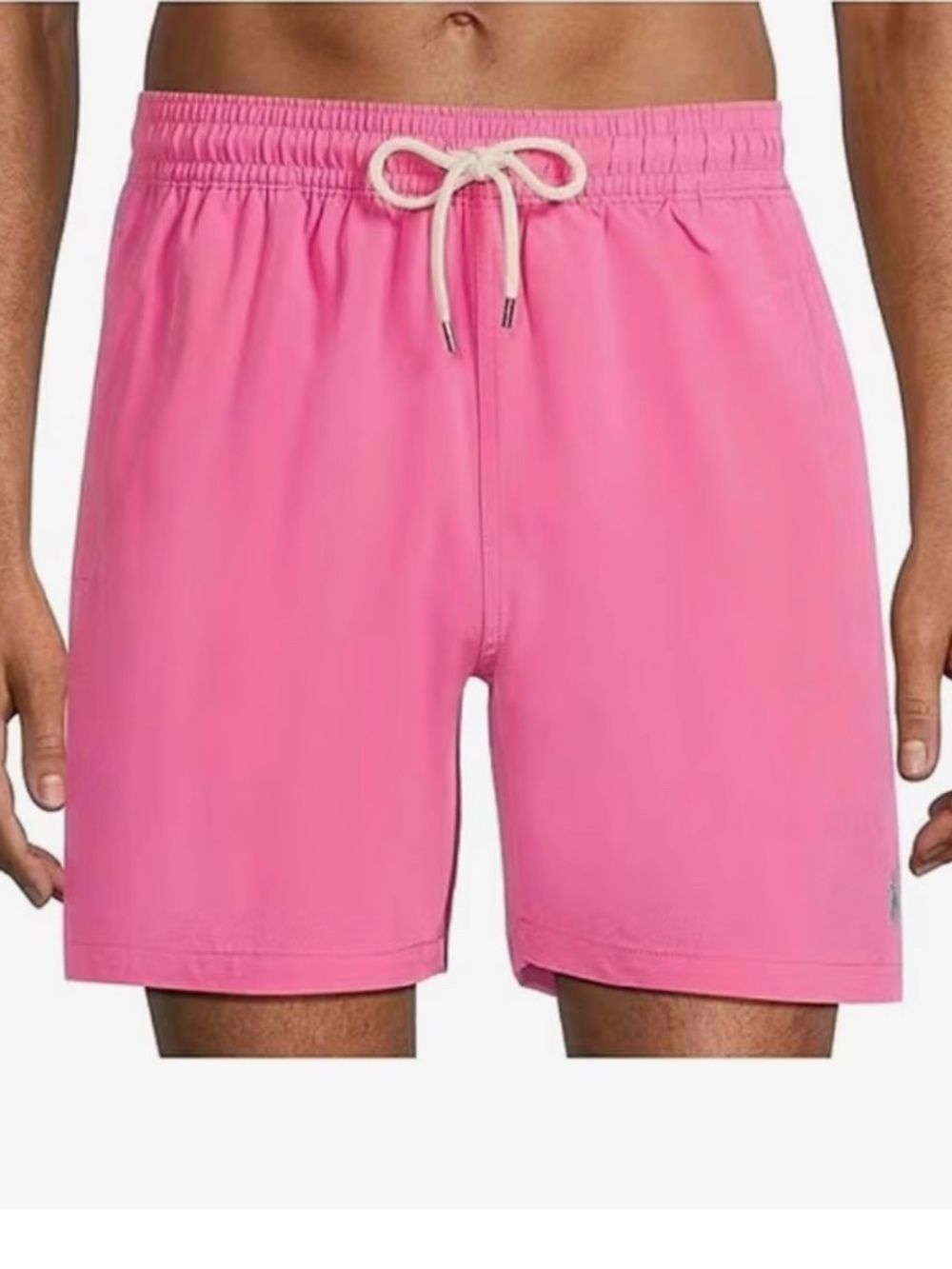 NEW POLO RALPH LAUREN Mens Traveler Classic 5.75" Swim Trunks Large Dahlia Pink